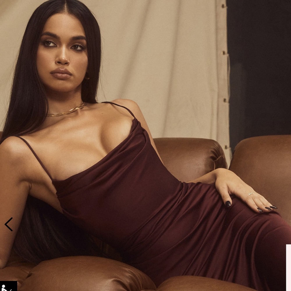 NWT House of CB Anja dress Color Brown Sz L+